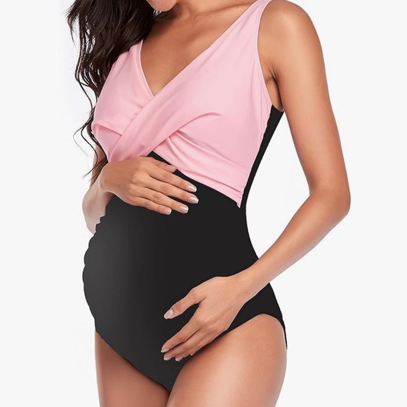 Pink Maternity one piece bathing suit - Picture 4 of 4